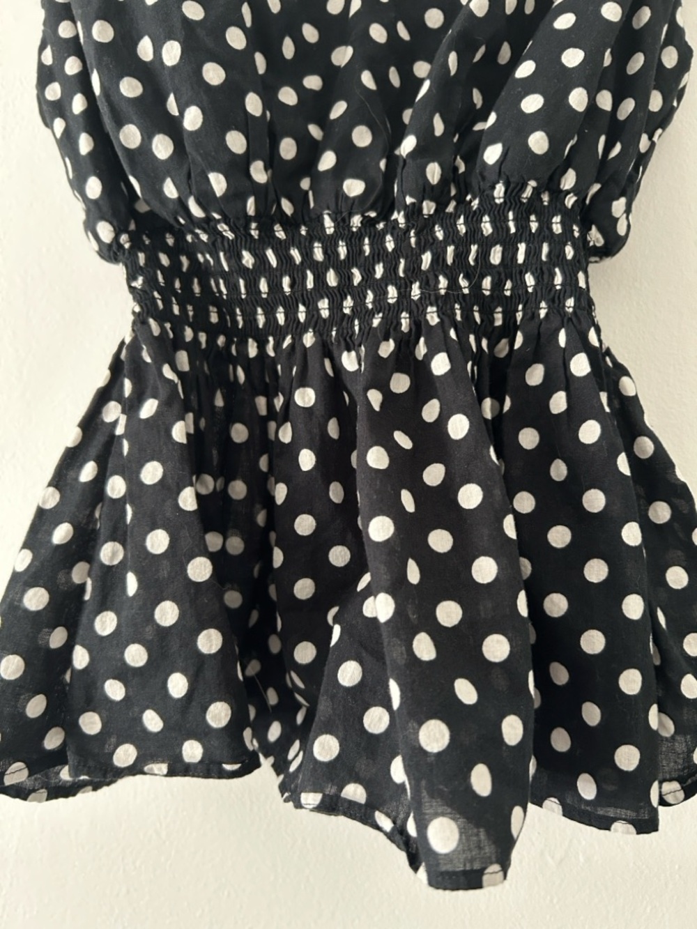 Kate Spade-Dot Dot Dot Smocked Top, Size M - Picture 10 of 13